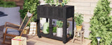 TOPMAX Patio 35.4''x17.7''x37.4'' Mini Wood Cold Frame, Compact 2 Doors Garden Greenhouse with N717P229026B