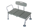 Medical Bathroom Safety Shower Tub Aluminium Alloy Bath Chair Transfer Bench with Back & Handle Gray 23066478