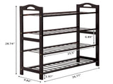 Concise 12-Batten 4 Tiers Bamboo Shoe Rack Coffee 55358061