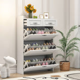 1250 White color shoe cabinet with 3 doors 2 drawers,large space for storage W1320P236450