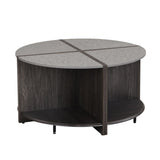 ZNTS 4 Piece of Industrial Round Coffee Table,Sturdy and Easy Assembly, 2-Tier with Storage for Living W2317P233329