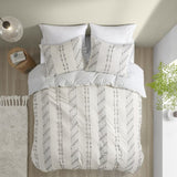 Full/Queen 3 Piece Cotton Jacquard Duvet Cover Set B03596505