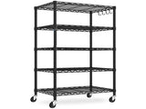 5-Tier Wire Shelving with Wheels 24"W x 18"D x 72"H Adjustable Heavy Duty Steel Wire Rack, Metal 14004332