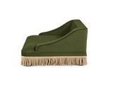 Duchess 33" Medium Princess Pet Bed Sofa with Fringe Skirt, Olive Green Performance Velvet B2719P479031