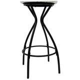 29'' Floral Print Counter Height Bar Stool with Footrest Set of 2 Upholstered Round Barstools for 19232380