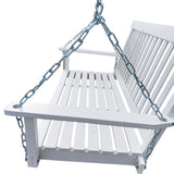 Front Porch Swing with Armrests, Wood Bench Swing with Hanging Chains,for Outdoor Patio ,Garden W49543722