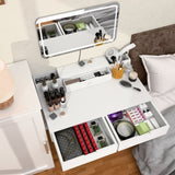 Makeup Vanity Desk with Removable Mirror and Lights, 3 Color Modes & Adjustable Brightness Dressing W760P304981