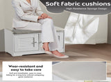 29.5"Shoe Storage Bench with 2 Door Cabinet, Entryway Bench with White Shoe Storage, Shoe Bench with W2948P244736