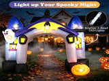 9ft Halloween Inflatable Archway, Ghost Castle Design with Jack-O-Lantern & Bat Banner, 7 LED Light 51644478