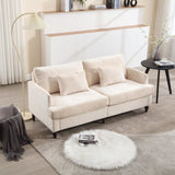 COOLMORE Mid Century Modern chenille Fabric Loveseat sofa, 2-Seat Upholstered Loveseat Sofa Modern W395P151895