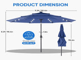 10ft 3-Tier Solar LED Patio Umbrella with Tilt Adjustment and UV-Resistant Polyester Fabric, Outdoor 86172517