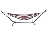 Professional Black & Silver Flowers Hammock Stand with Polyester Coffee Stripe Hammock 81424491