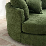Orisfur. 360&deg Swivel Accent Barrel with Storage Ottoman & 4 Pillows, Modern Chenille Leisure WF323718AAF