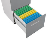 ZNTS 2 Drawer Mobile Locking File Cabinet, Rolling Filing Cabinet for Letter/A4 Size With 5 Wheels,GREY W124770978