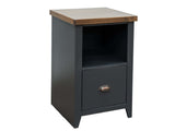 22 inch 1-drawer file, No Assembly Required, Black and Whiskey Finish B108P160153