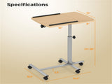 Adjustable Laptop Desk Cart, 24.5-36 Height & Tilt Angle Mobile Workstation with Lockable Wheels, 70898266