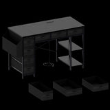 47.3" Computer Desk with 7 Drawers, Extra Large Side Pocket, and Power Outlets Ideal for Home W2887P240012