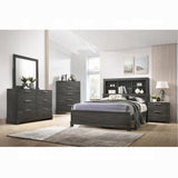 Grey Oak 2-Drawer Nightstand B062P209011