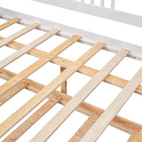 Full Size Daybed Wood Bed with Twin Size Trundle,White WF295131AAK