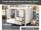 30'' Bathroom Vanity with Ceramic Sink Combo, Solid Wood Frame Bathroom Storage Cabinet, N710P194420K