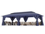 Patio Gazebo 10'x20', Outdoor Heavy Duty Party Tent Shelter With Double Roofs, Mosquito Nettings And 58690224
