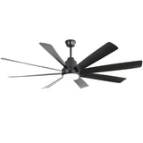 72 Inch Large Ceiling Fans with Lights and Remote Control 6 Wind Speed DC Motor Black for Living W934P230674