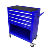 4 DRAWERS MULTIFUNCTIONAL TOOL CART WITH WHEELS-BLUE W110280933