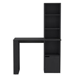 Iowa Computer Desk with 1-Cabinet and 4-Tier Bookcase B070P188864