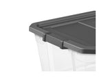 (2 pack) 76 Quart Stacker Storage Bin, Clear Plastic Storage Container with Latch Lid, Durable, Dark 68110717