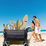 Multi-Functional Push-Pull Folding Wagon Cart with Rotating Handle & 9"x4" Tires for Camping & W2932P317114