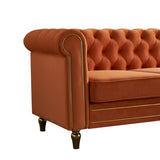 ZNTS Chesterfield Velvet Sofa 84.65 inch for Living Room ORANGE Color W579104833