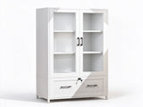 White MDF, melamine faced, wide style, large single drawer with glass display door, 82106674