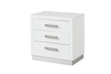 ZNTS Nightstand Made with Wood in Milky White Color 659436145337