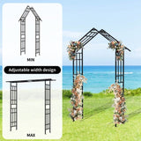 Metal Garden Arch with Adjustable Width W42.52''W78.15'' Climbing Plants Support Rose Arch Outdoor W1586P268885