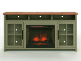 74 inch Fireplace TV Stand Console for TVs up to 85 inches, Minimal Assembly, Sage Green and B108P160246
