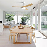 52 Inch Modern Ceiling Fan with 18W LED Light and Remote Control 3 ABS Blades DC Motor for Bedroom W934P285765