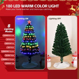 5 FT Pre-lit Christmas Tree, Artificial Fiber Optic Christmas Tree with Lighted Top Star, 180 LEDs 18263555