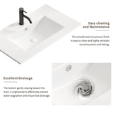 24 inch Bathroom Vessel Sink, Ceramic Bathroom Vanity Sink Top without Overflow, Convenient for W3402P324578