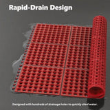1PC Red Rubber Anti-Fatigue Kitchen Mat, 90x90x1.2cm, Thick Non-Slip Floor Mat 50548526