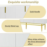 Modern Elegant 4-door Sideboard Gold Metal Handle Buffet Cabinet for Dining Room, Living Room, 49131954