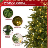 6 FT Pre-lit Artificial Christmas Tree, Holiday Xmas Tree with 300 Warm White Lights, 728 Branch 19835251