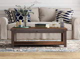 48 inch Coffee Table, No Assembly Required, Whiskey Finish B108P160191