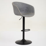 Adjustable Swivel Bar Stools, Mid-Century Modern PU Leather Upholstered Counter Height Bar Stool, W1143P173512