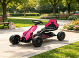 Pink Kids Pedal Go Kart, Adjustable Seat, Durable Swing Axle, Safe Outdoor Ride-On Toy 62548654