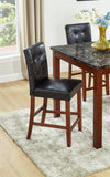 Beautiful Modern Style 5pc Counter Height Dining Room Set Brown Finish Square Table Faux Leather ESFTID594-5PC-SHB