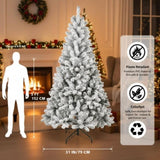 5FT Flocked Christmas Tree with 407 Tips Full PVC Artificial Plants Sturdy Metal Base Stand Party 20729680