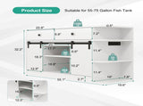 75 Gallon Fish Tank Stand with LED Light &Power Outlets, 55-75 Gallon Aquarium Stand with Sliding 21464578