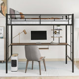 ZNTS Loft Bed with Desk and Shelf , Space Saving Design,Twin 22087504