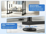 3-Tier Freestanding Towel Stand with Bottom Storage Basket, Black Iron Towel Rack with Adjustable 26651064
