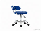 Round Shape Adjustable Salon Stool with Back and Line Blue 90685361